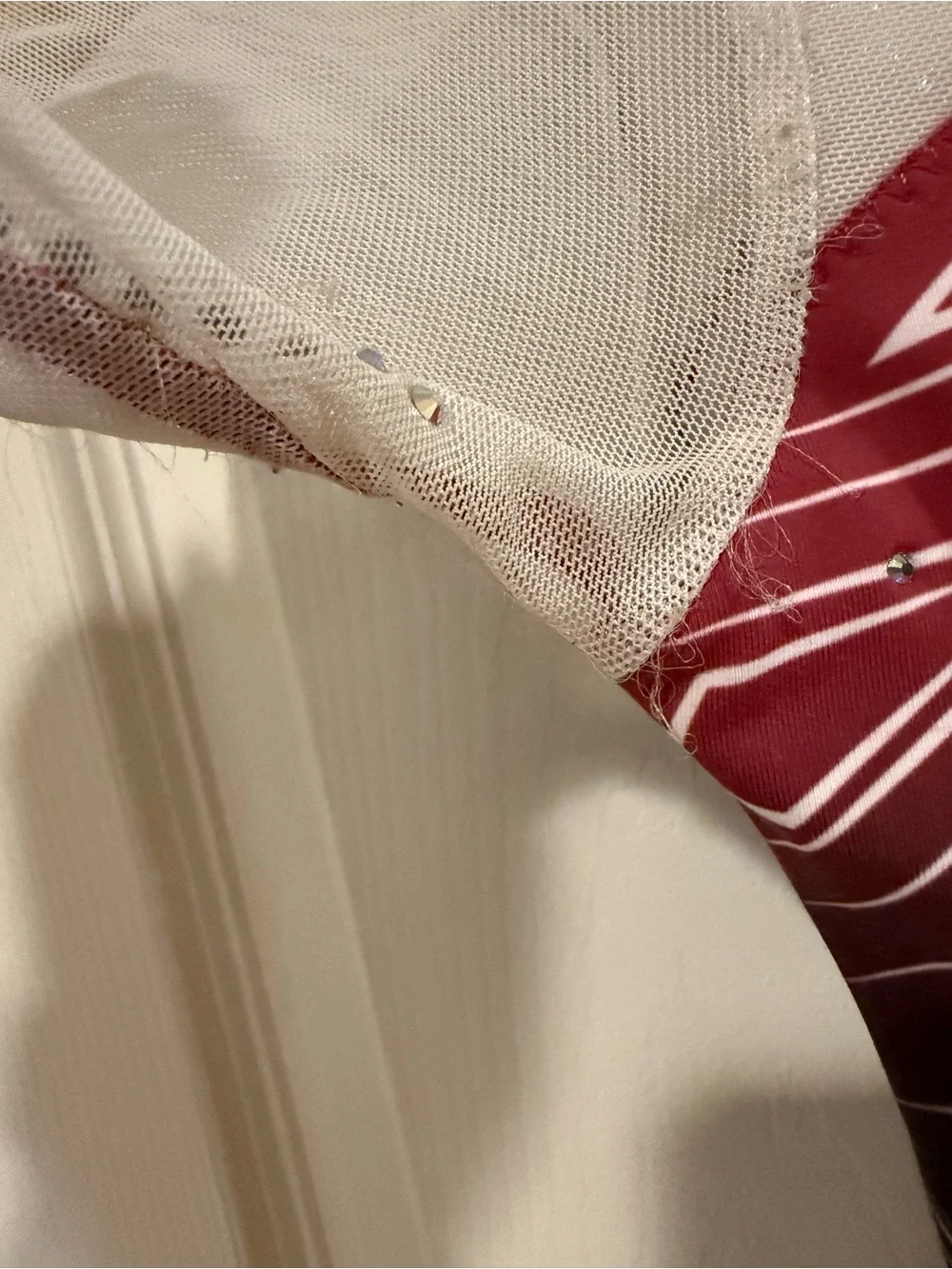 GKelite size 12 Girls Maroon Ombre Gymnastics Leotard unitard w/ Crystal Accents